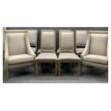 Set of 8 Modern Gray Washed Dining Chairs