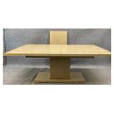 Modern Gray Washed Single Pedestal Dining Table