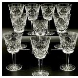 10 Waterford Crystal Ashling Claret Wine Glasses