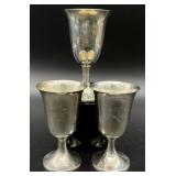 184g - 3pc Sterling Silver Chalices