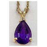 14Kt Gold & Amethyst Necklace