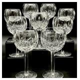 9 Waterford Crystal Lismore Balloon Wine Glasses