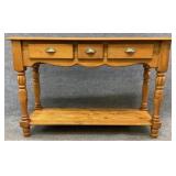 Pine 3 Drawer Console Table
