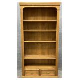 Pine Open Bookcase with Drawers
