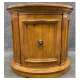 Ethan Allen Lion Head Oval One Door End Table