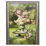 HUGE Oil on Canvas of Flower Scene