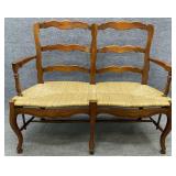 Rush Bottom Ladder Back Settee