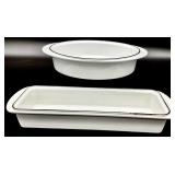 2pc Mario Batali White Cast Enamel Pans