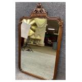 Mahogany Frame Carved Pediment Mirror