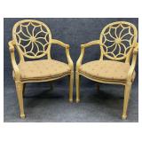 Pair of Spider Back Italian Arm Chairs