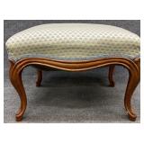 Walnut Frame French Upholstered Ottoman