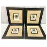 Four Framed Coat of Arms Prints
