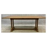 Oak Flip Top Console with Barley Twist Legs