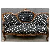 Reupholstered Victorian Tufted Back Settee