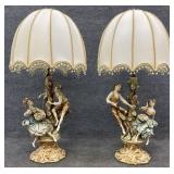 Pair of Large Ceramic Figural Lamps
