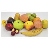 Vtg. Alabaster(?) Carved Stone Fruit Set