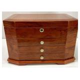 Inlaid Lift Top Jewelry Box