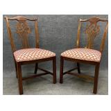 Pair of Quality Mahogany Chippendale Side Chairs