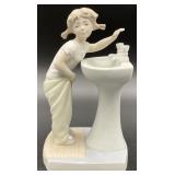 Lladro Girl at Sink Matte Porcelain Figurine