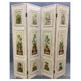 4 Panel Floral Motif Screen