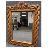 Wood Frame Grapevine Mirror