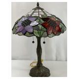 Dale Tiffany Lamp with Floral Stained Glass Shade