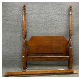 Queen Size Rice Carved Four Post Bed