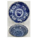Pair of Blue & White Decorative Bowls