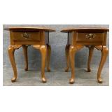 Pair of Oak Kincaid Queen Anne End Tables