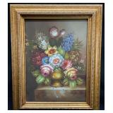Framed Floral Oil on Canvas