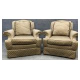 Pair of Key City Rolled Arm Club Chairs