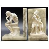 Pair of Vintage Alabaster Figural Bookends