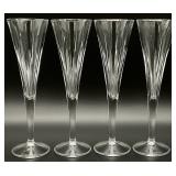 4 Reed & Barton Soho Crystal Flute Glasses