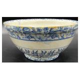 Antique Blue & White Spongeware Mixing Bowl