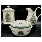 Spode Christmas Casserole, Cookie Jar, Pitcher