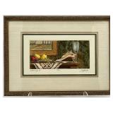 David Hunter S/N Watercolor Etching