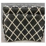 Black & Silver Upholstered Vanity Bench