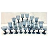 23pc Lenox Antique Dark Blue Glassware Set
