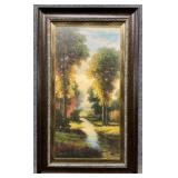 Framed Fall Tree Artwork on Board