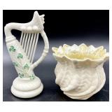 2pc Belleek Irish Porcelain