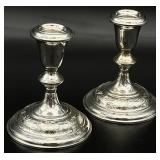 2pc Weighted Sterling Silver Candlesticks