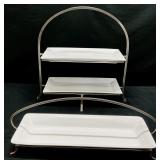 Crate & Barrel Serving Trays w/Display Stands