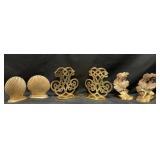 Three Pair of Brass Bookends