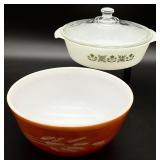 Vintage Pyrex Mixing Bowl & Fire King Covered Dish