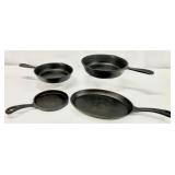 4pc Assorted Cast Iron Skillets