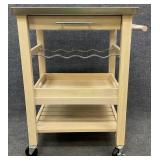 Stainless Top Rolling Kitchen Cart