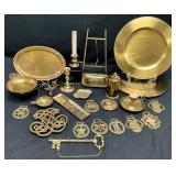 Brass Charger Plates & Asst Brass Decor