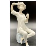Lladro Girl with Brush & Mirror Porcelain Figurine