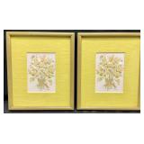 Pair of Vintage Framed Floral Prints