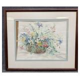 Framed Billie Farmer Corder Floral Watercolor